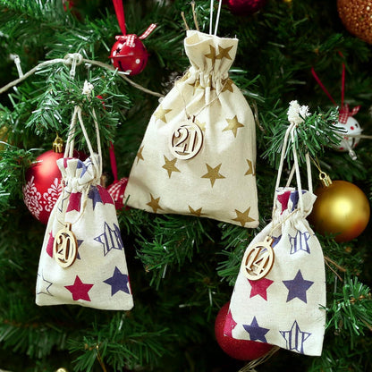 Adventskalender Zahlen Holzanhänger Weihnachtsanhänger 1-24