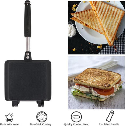 Bobikuke Doppelseitige Antihaft-Toastpfanne mit Griff