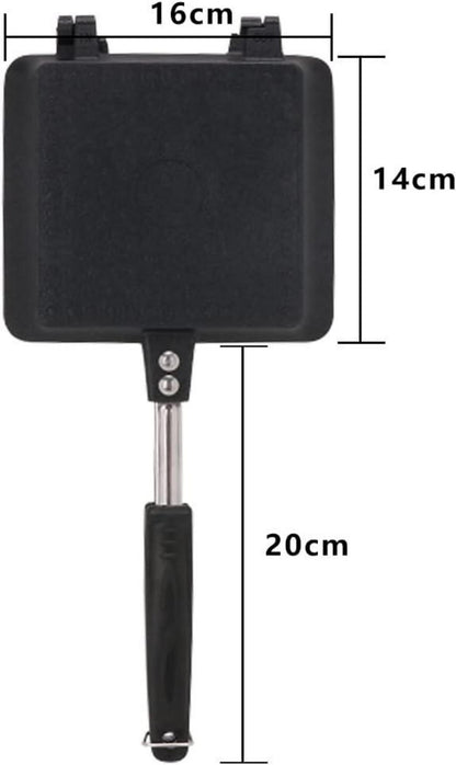 Doppelseitige Toastpfanne mit Hitzebeständigem Griff für Camping