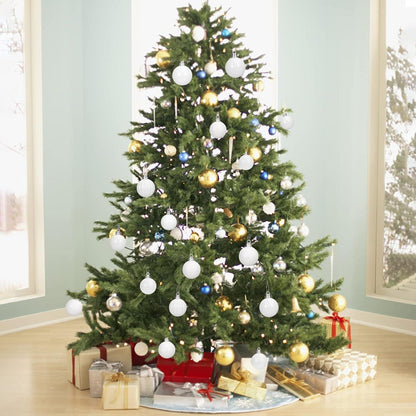 Weihnachtskugeln Weiß 36 Stück 4cm Kunststoff mit 6 Stilen