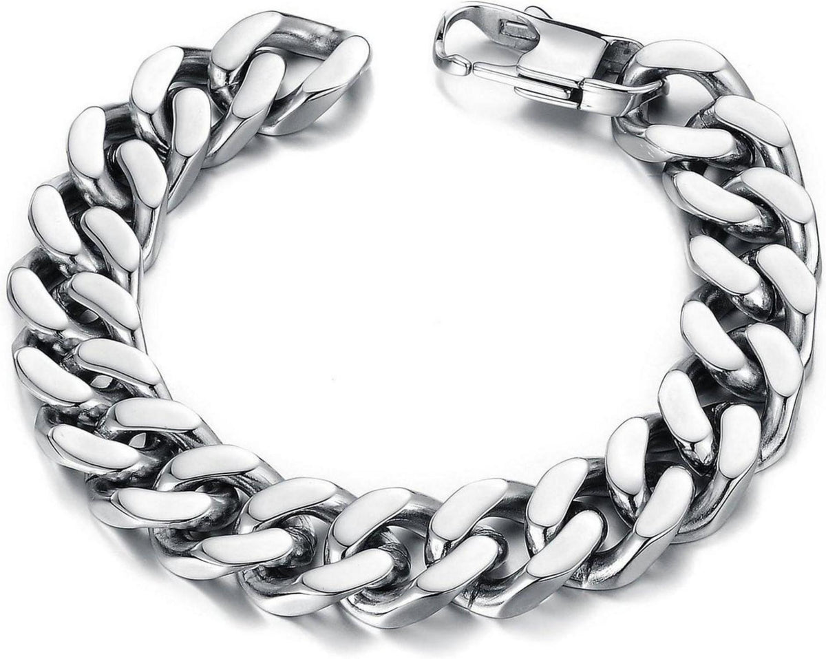 Edelstahl Armband Fahrradkette Silber 22cm x 1,4cm