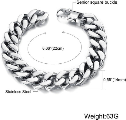 Edelstahl Armband Fahrradkette Silber 22cm x 1,4cm