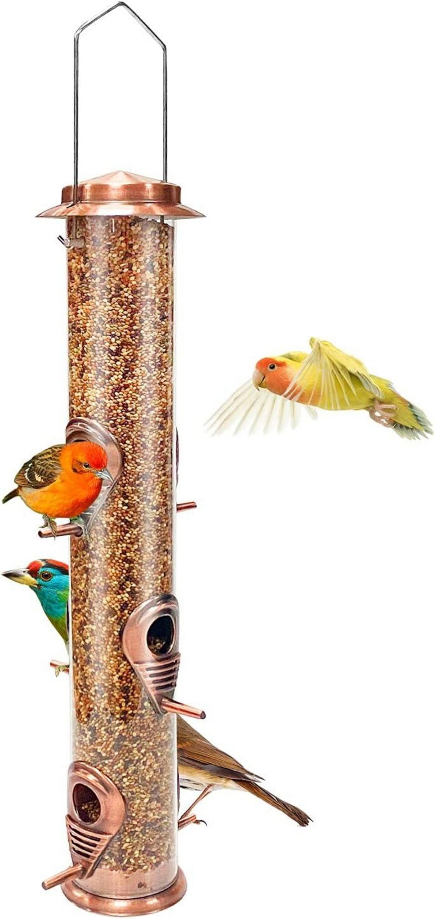 Vogelfutterstation aus Metall für Wildvögel mit 6 Ports