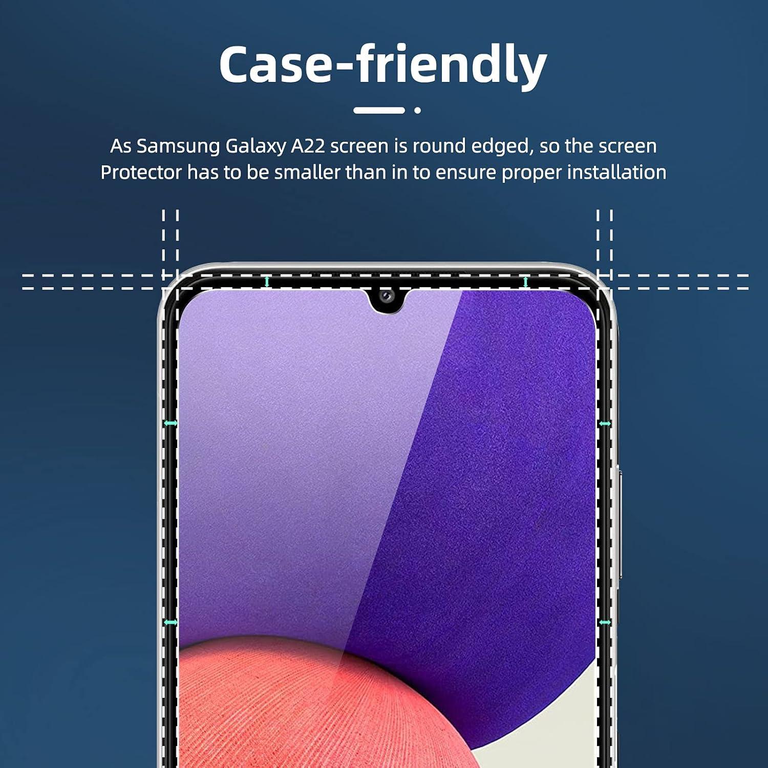 Panzer Schutz Glas Samsung Galaxy A22 4G 3 Stück 9H Härte