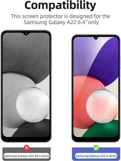 NEW'C 3er Set Panzer Schutz Glas Samsung Galaxy A22 4G Displayschutzfolie 9H Härte
