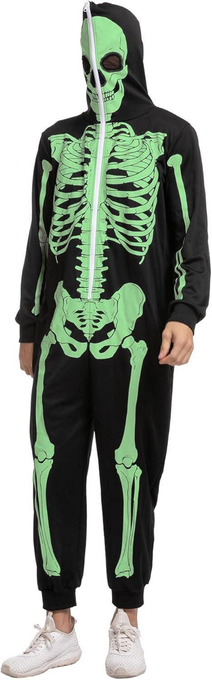 Spooktacular Creations Skelett-Overall Herren Pyjama