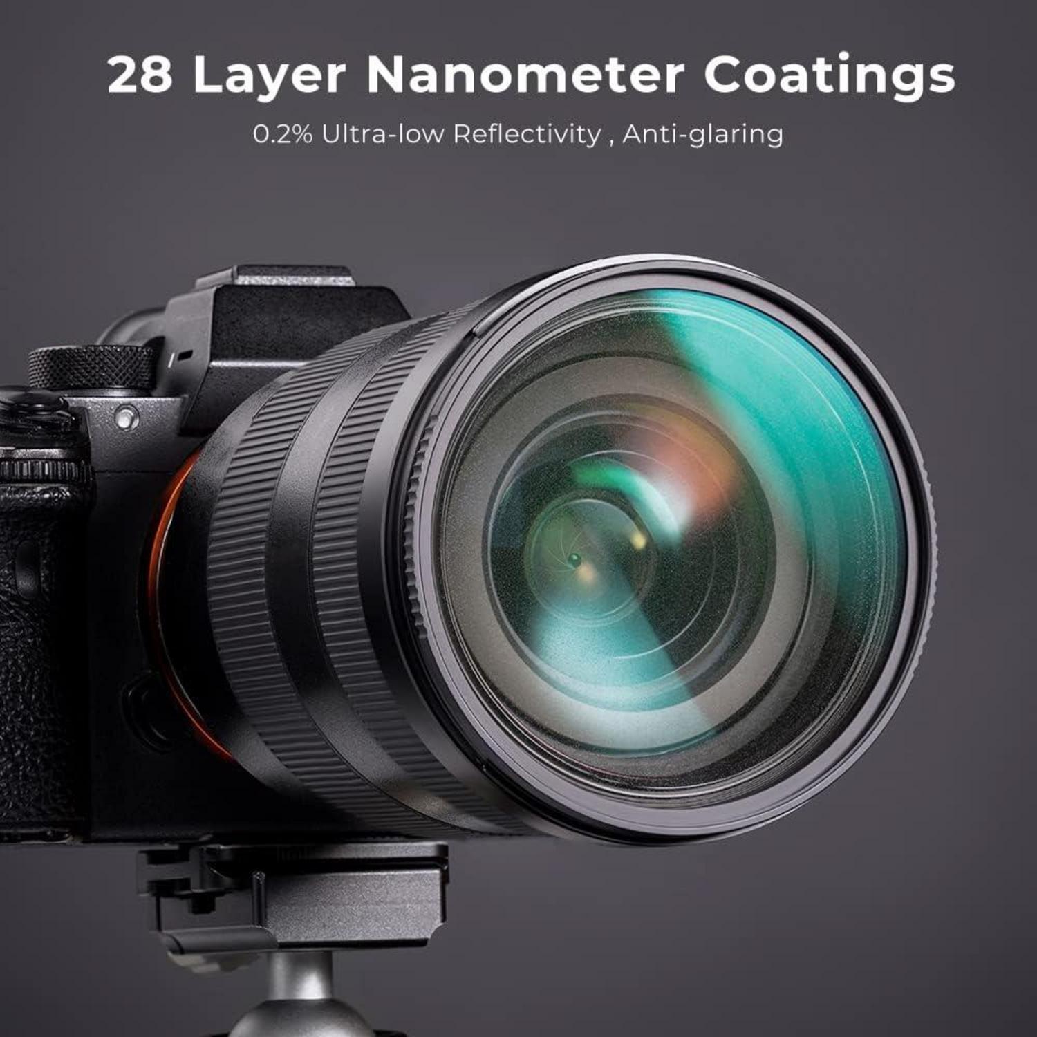 67mm Schwarz Promist 1/2 Filter Optisches Glas 28x Nano-Beschichtung