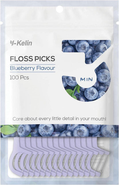 Y-Kelin Zahnseide Stäbchen Blueberry 100 Stück