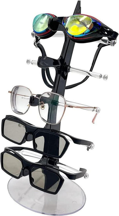 Brillenhalter für 5 Brillen Schwarz Brillenständer 35 x 16 x 12.5 Cm Brillenhalter zur Aufbewahrung und Präsentation