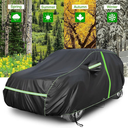 SUV Autoabdeckung Vollgarage – Wasserdicht & Reflexstreifen XL (510x200x180cm)