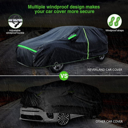 SUV Autoabdeckung Vollgarage – Wasserdicht & Reflexstreifen XL (510x200x180cm)