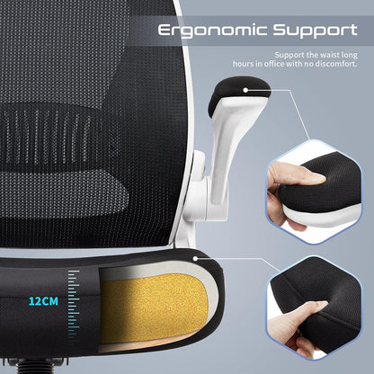 Ergonomischer Bürostuhl mit Armlehnen und Lendenwirbelstütze