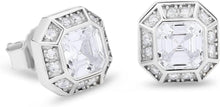 Silber Ohrringe Herren Iced Out 14K Gold beschichtet Zirkonia Steine