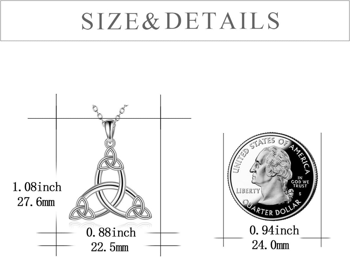 925 Sterling Silber Kreuz Halskette Keltischer Knoten Anhänger für Frauen