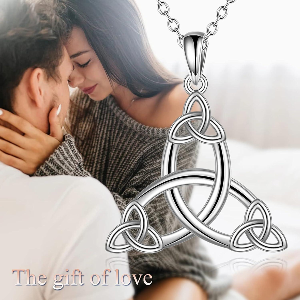 Keltische Knoten Halskette Sterling Silber Herz Anhänger Damen Schmuck