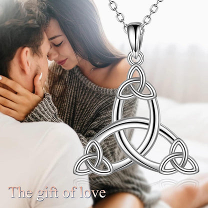 Keltische Knoten Halskette Sterling Silber Herz Anhänger Damen Schmuck