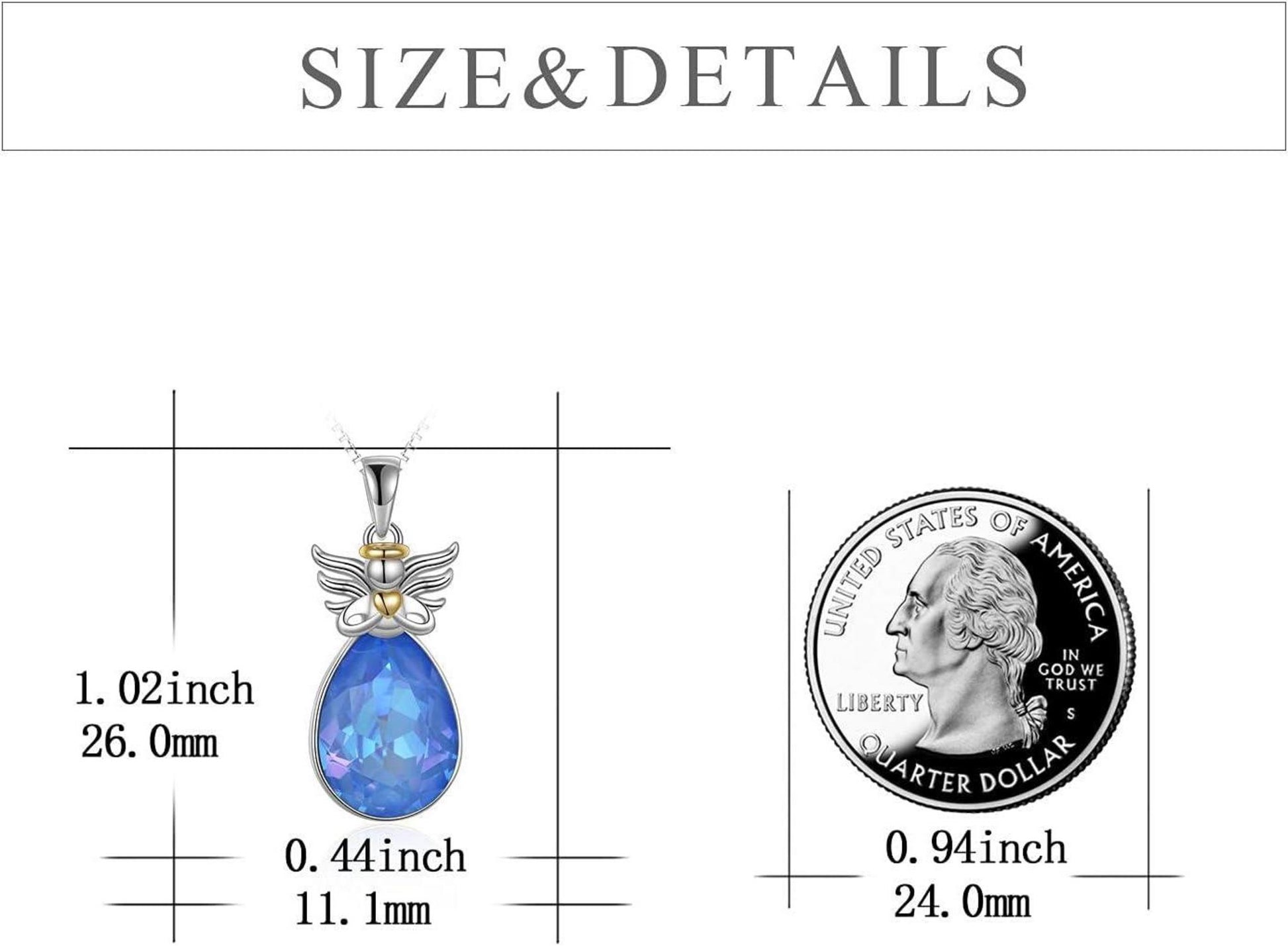 Engelsflügel Halskette 925 Sterling Silber Schutzengel Kristall Damen-Geschenk