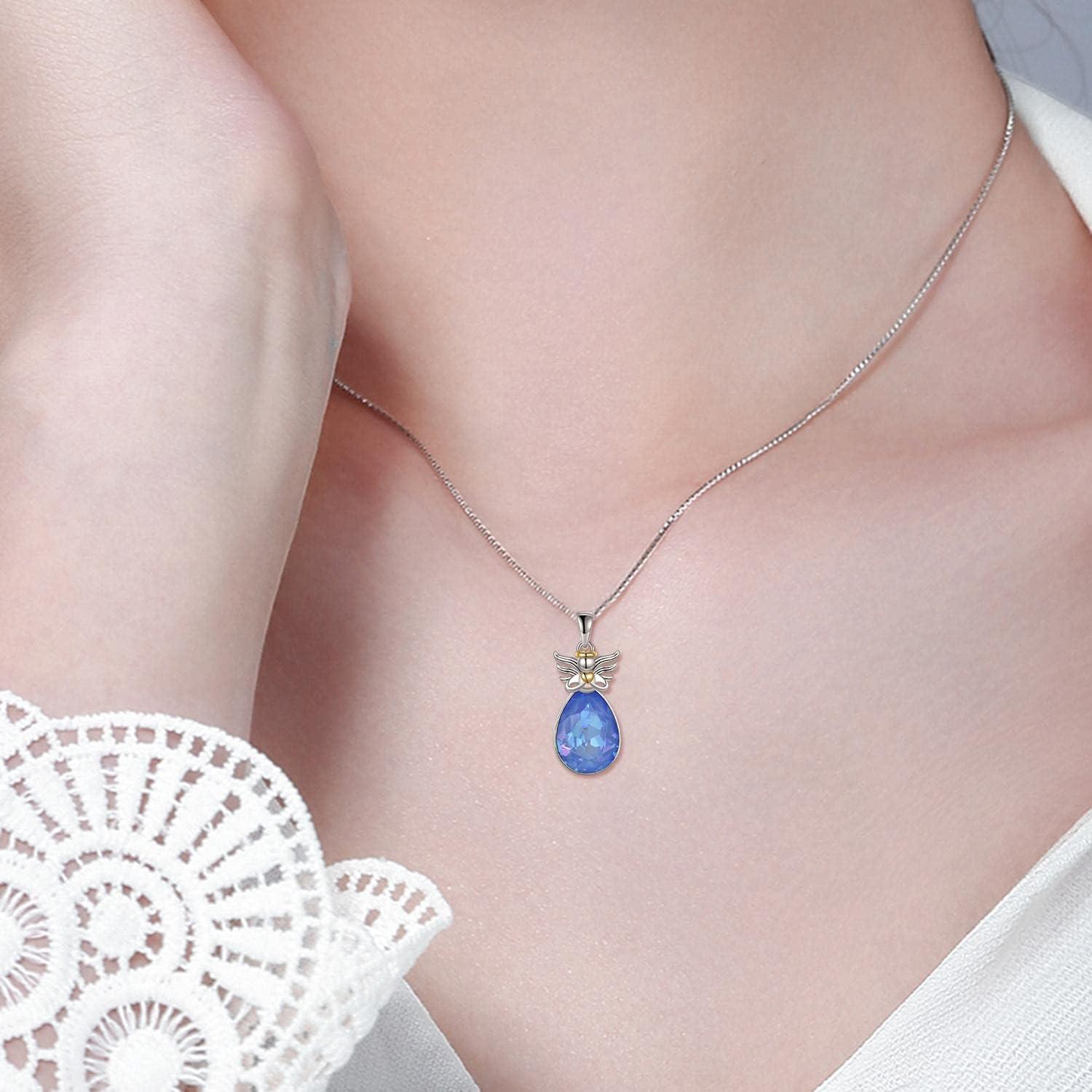 VONALA Engelsflügel Halskette 925 Sterling Silber Schutzengel Schmuck Damen