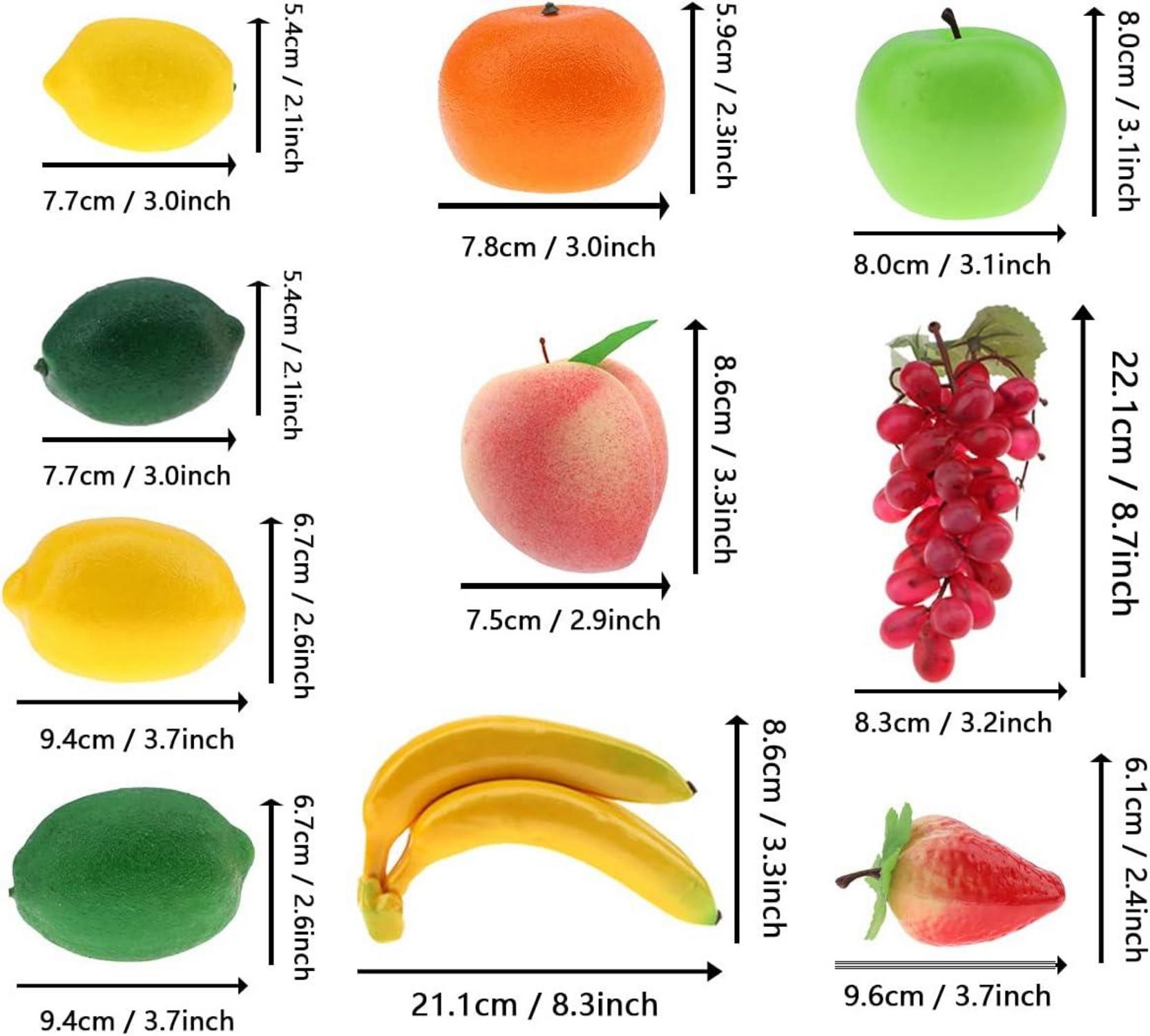 10 Stück Künstliche Früchte Deko Set Realistisch Fotografie Requisiten