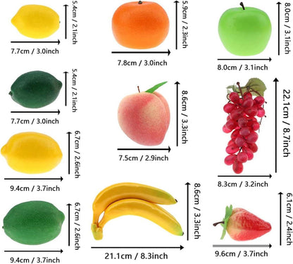 10 Stück Künstliche Früchte Deko Set Realistisch Fotografie Requisiten
