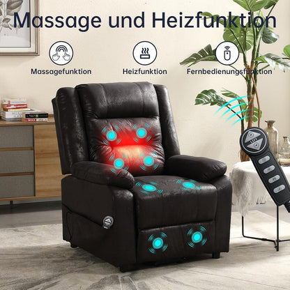 Elektrischer Massagesessel mit Aufstehhilfe, Wärmefunktion und