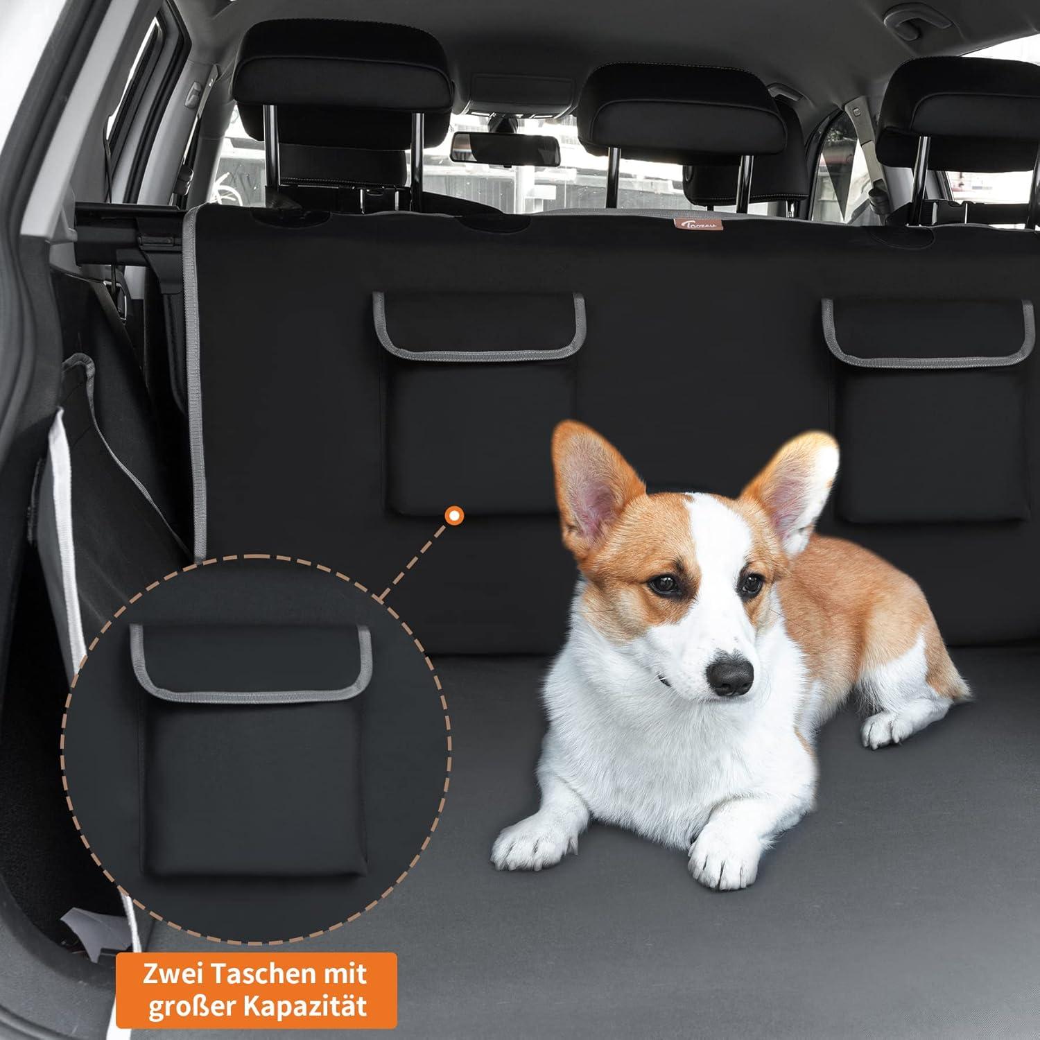 Toozey Kofferraumschutz Hund mit Seitenschutz Wasserdicht Schwarz XL 208x105cm