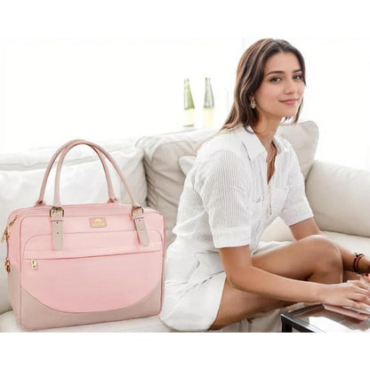 Laptoptasche Damen 15,6 Zoll Business Umhängetasche Pink