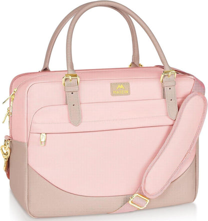 Rosa Laptoptasche 15,6 Zoll Damen Umhängetasche Business Aktentasche