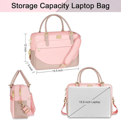 MATEIN Laptoptasche Damen Umhängetasche Business Aktentasche 15,6 Zoll Pink