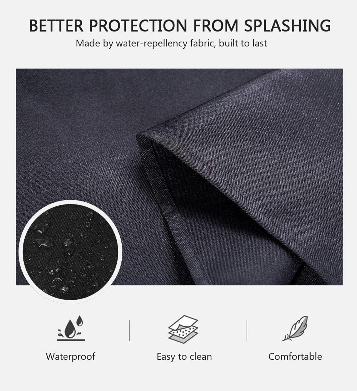 Schürze Schwarz mit Taschen und wasserdicht, ideal für Küche, BBQ, Garten