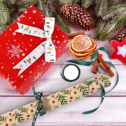 Weihnachtsband Geschenkband Deko Satinband 10 Rollen 5 Yards