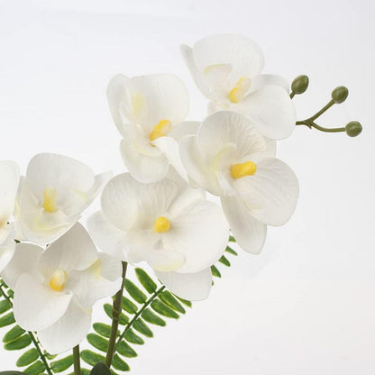 Künstliche Orchidee Deko Blumen im Goldfarbenen Topf 33 cm - Real-Touch Blüten
