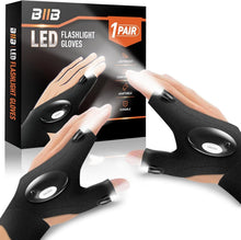LED Fingerlose Handschuhe für Männer mit Licht Baumwolle Schwarz