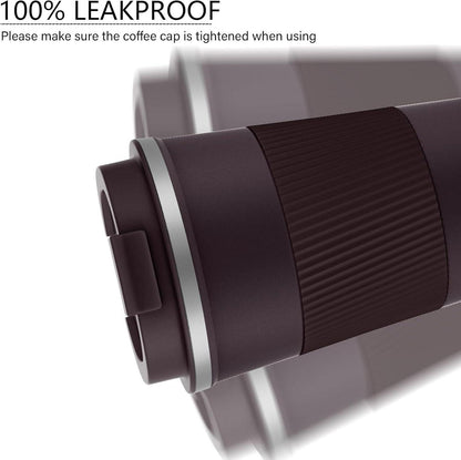 MOMSIV Thermobecher 380ml Edelstahl Travel Mug Braun Isolierbecher