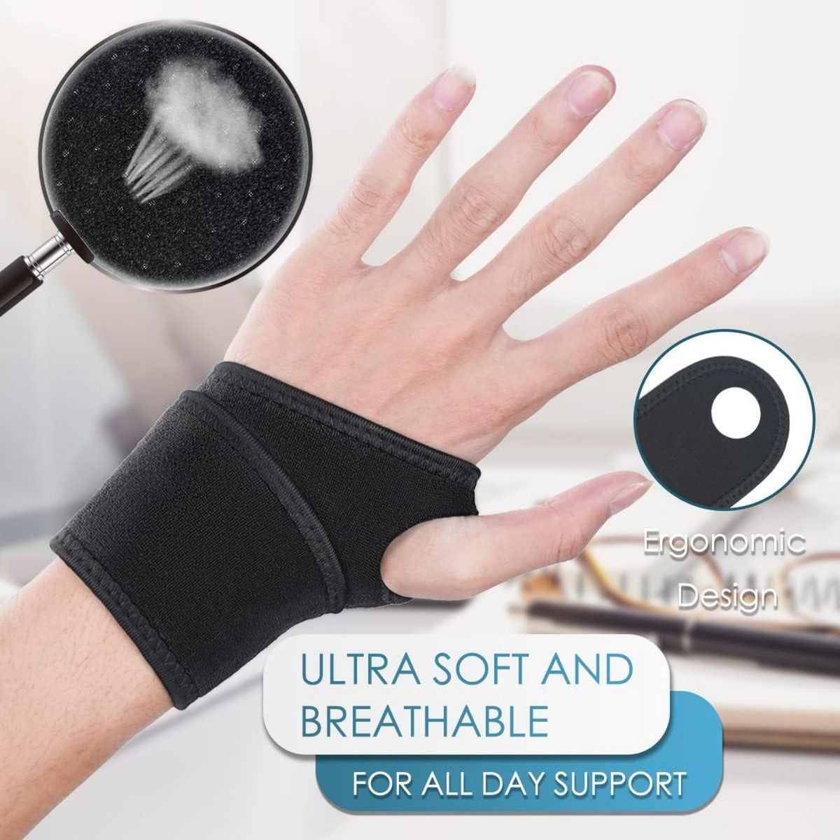 Handgelenkbandage Handbandage Sport Alltag Handgelenkstütze Schwarz