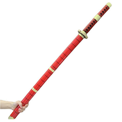 Halloween Cosplay Roronoa Zoro Katana Sword Samurai Ninja Prop Red