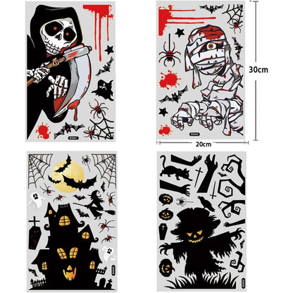 Halloween Fenster Aufkleber Dekoration 55stk Selbstklebendes