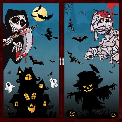 Halloween Fenster Aufkleber Dekoration 55stk Selbstklebendes