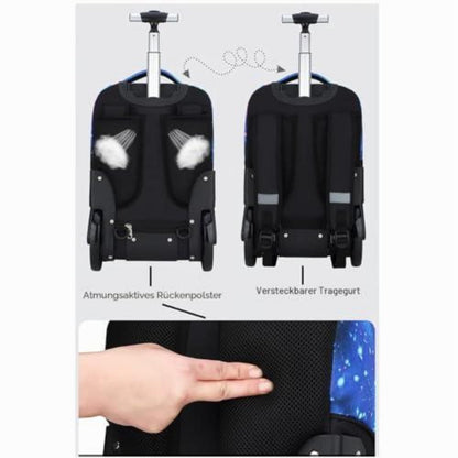 Schulrucksack mit Rädern – Kinderkoffer mit Dreiecksmuster