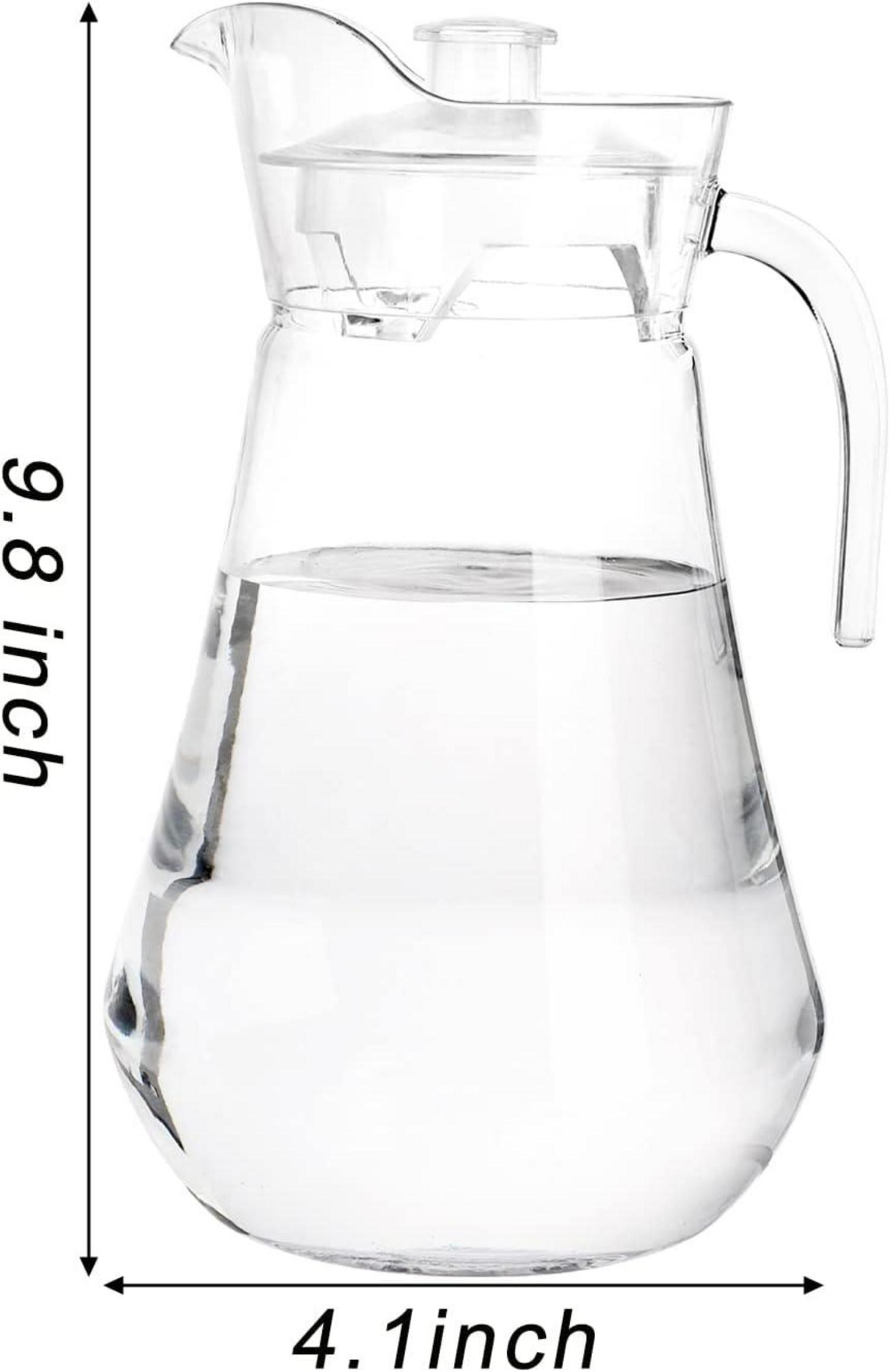 2er Pack 2L Clear Kunststoff Krug mit Deckel und Griff