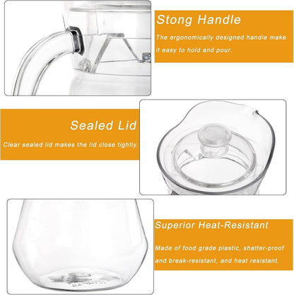 2er Set Kunststoff Krug 2L Clear Iced Water mit Deckel und Griff