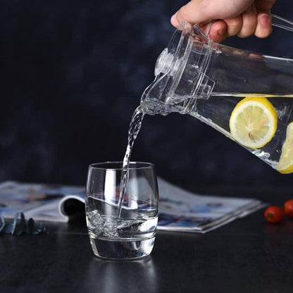 2er Pack 2L Clear Kunststoff Krug mit Deckel und Griff, hitzebeständig BPA-Free
