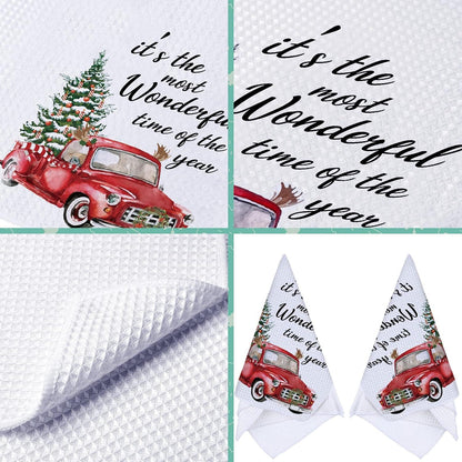 Weihnachts LKW Geschirrtücher Set 15,7x23,6 Zoll