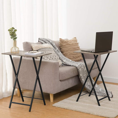 Beistelltisch Klappbar Tablett Tisch TV Tray Industriestil Greige-Schwarz