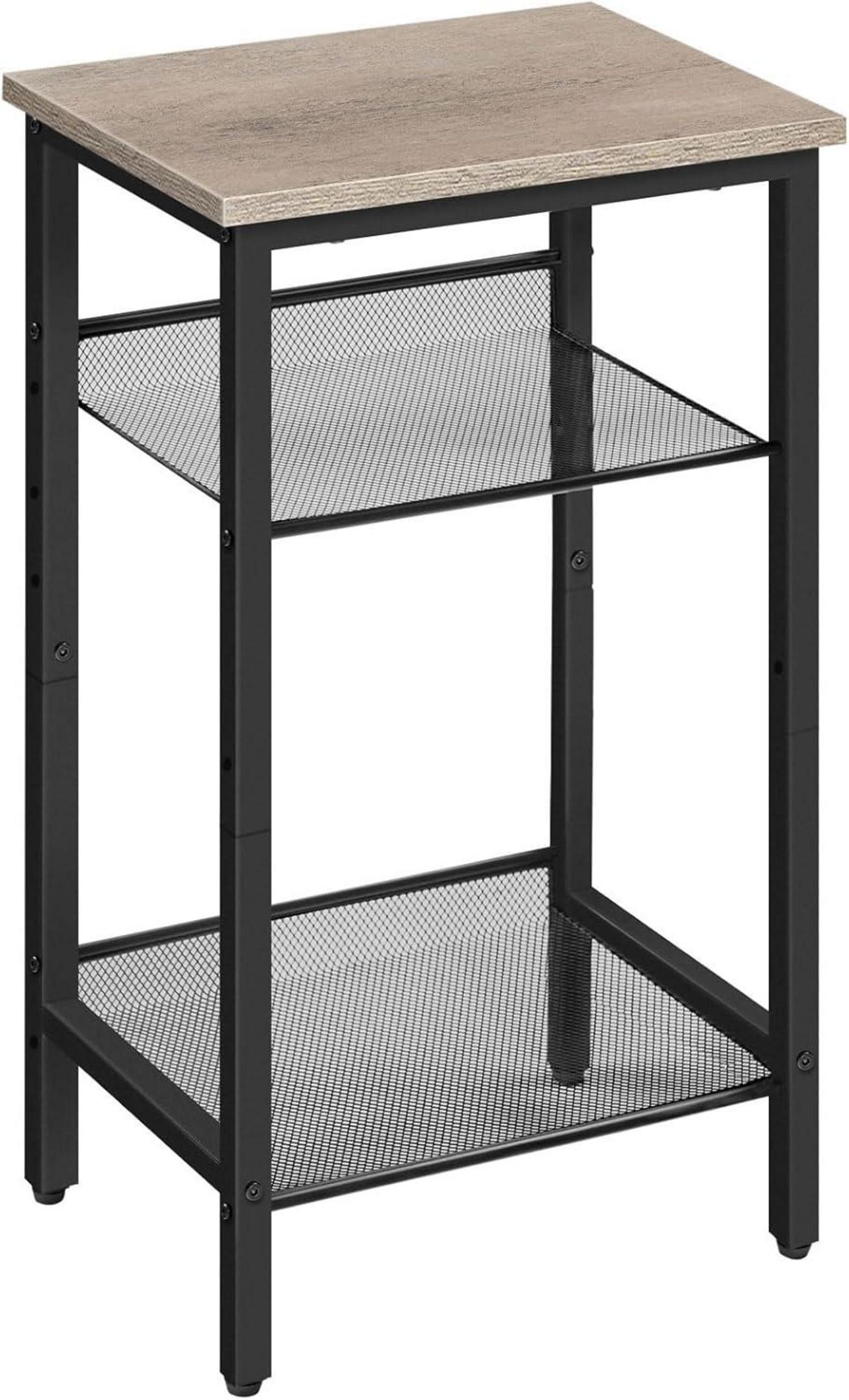 Beistelltisch mit verstellbaren Gitterablagen 38 x 28 x 74 cm