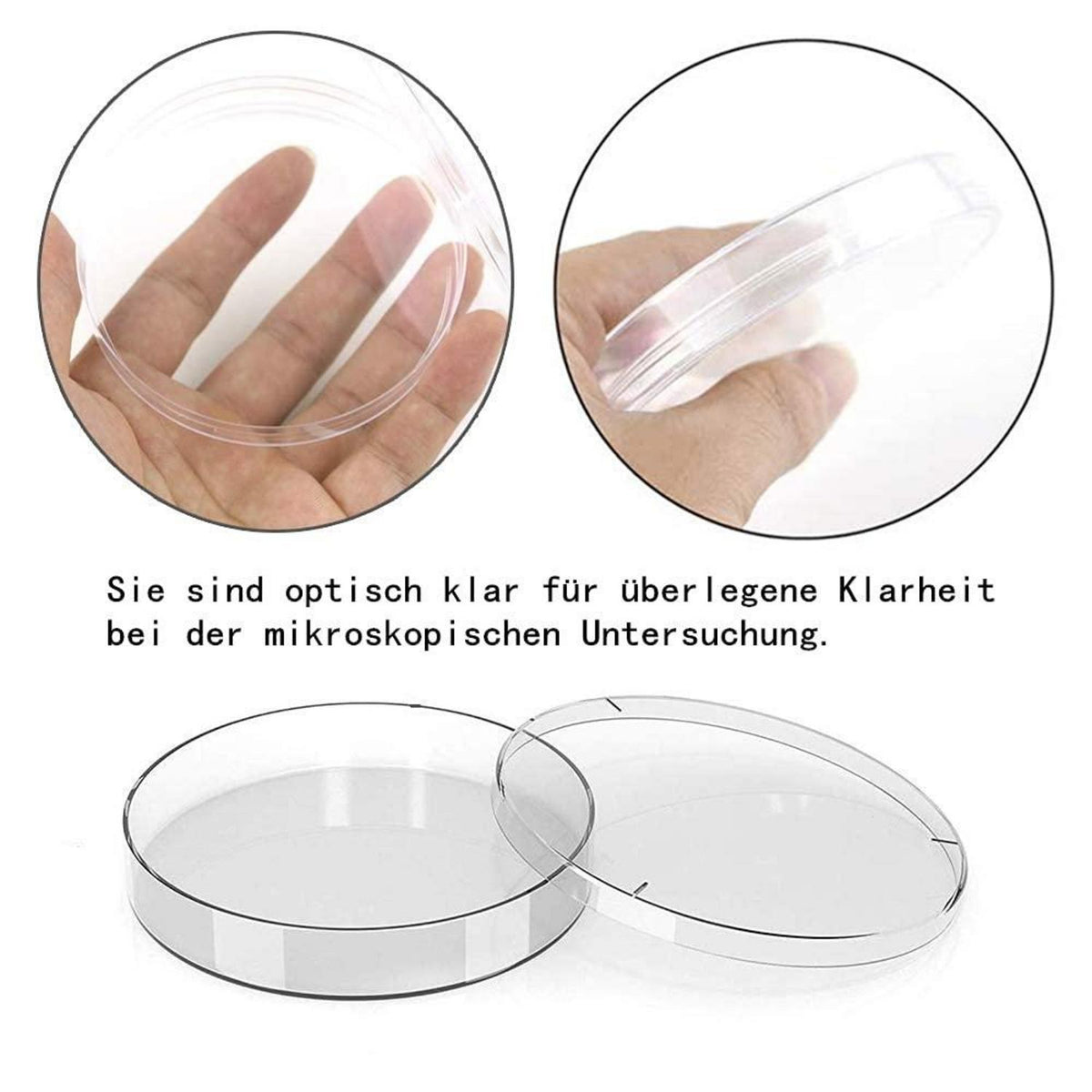 Petrischalen mit Deckel 20 Stück 70x15mm für Bakterienkultur