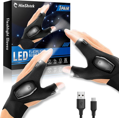 LED-Licht Handschuhe Fingerlose Angelzubehör Weihnachtsgeschenk
