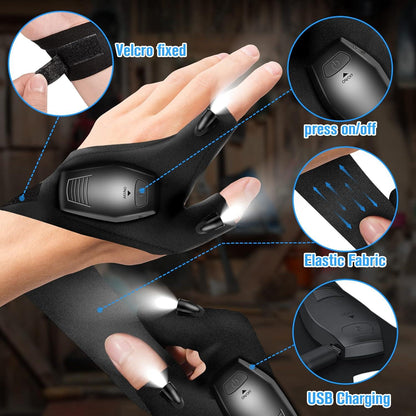 LED Handschuhe mit Licht, Angelzubehör Männer Geschenke