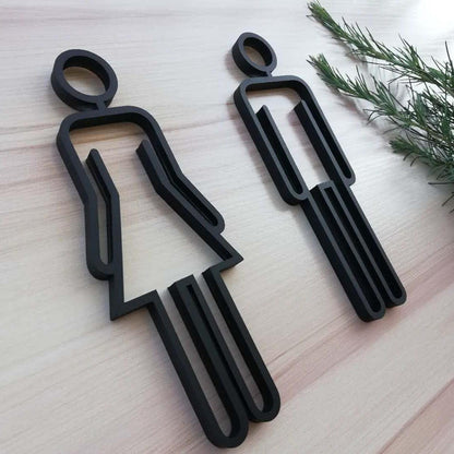 Toilettenschild Männer Frauen Symbol WC-Schild Schwarz Gold Silber