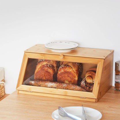 Brotkasten aus Bambus mit Visualisierungsfenster 39x25x18cm